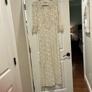 Calypso St Barth lace caftan dress XS cream color